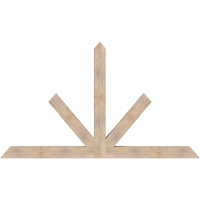 96"W x 56"H x 5 1/2"D x 5 1/2"F, 14/12 Pitch, Saratoga Smooth Timber Gable Bracket, Douglas Fir