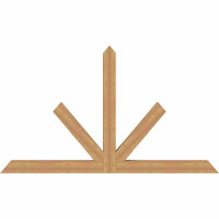 96"W x 56"H x 5 1/2"D x 5 1/2"F, 14/12 Pitch, Saratoga Smooth Timber Gable Bracket, Western Red Cedar