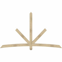 96"W x 56"H x 04"D x 4"F, 14/12 Pitch, Alberta Rough Sawn Timber Gable Bracket, Douglas Fir