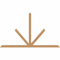 96"W x 56"H x 3 1/2"D x 3 1/2"F, 14/12 Pitch, Saratoga Smooth Timber Gable Bracket, Western Red Cedar