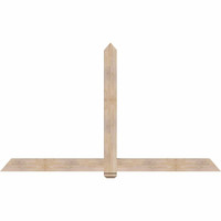 96"W x 56"H x 3 1/2"D x 5 1/2"F, 14/12 Pitch, Eugene Smooth Timber Gable Bracket, Douglas Fir