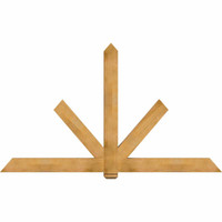96"W x 56"H x 04"D x 6"F, 14/12 Pitch, Kennewick Rough Sawn Timber Gable Bracket, Western Red Cedar