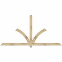96"W x 48"H x 04"D x 4"F, 12/12 Pitch, Redmond Rough Sawn Timber Gable Bracket, Douglas Fir