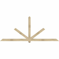 108"W x 45"H x 04"D x 4"F, 10/12 Pitch, Kennewick Rough Sawn Timber Gable Bracket, Douglas Fir