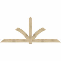 108"W x 45"H x 06"D x 6"F, 10/12 Pitch, Redmond Rough Sawn Timber Gable Bracket, Douglas Fir