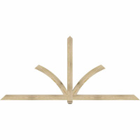 108"W x 49"H x 04"D x 4"F, 11/12 Pitch, Redmond Rough Sawn Timber Gable Bracket, Douglas Fir