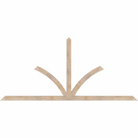 108"W x 49"H x 3 1/2"D x 3 1/2"F, 11/12 Pitch, Richland Smooth Timber Gable Bracket, Douglas Fir