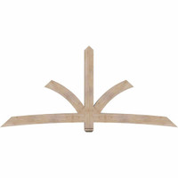 108"W x 49"H x 5 1/2"D x 5 1/2"F, 11/12 Pitch, Davenport Smooth Timber Gable Bracket, Douglas Fir