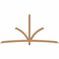 108"W x 54"H x 3 1/2"D x 3 1/2"F, 12/12 Pitch, Davenport Smooth Timber Gable Bracket, Western Red Cedar