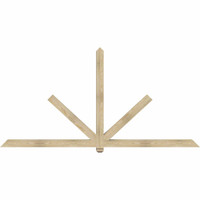 108"W x 54"H x 04"D x 4"F, 12/12 Pitch, Kennewick Rough Sawn Timber Gable Bracket, Douglas Fir