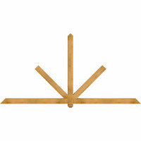 108"W x 54"H x 04"D x 4"F, 12/12 Pitch, Kennewick Rough Sawn Timber Gable Bracket, Western Red Cedar