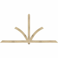 108"W x 54"H x 04"D x 4"F, 12/12 Pitch, Redmond Rough Sawn Timber Gable Bracket, Douglas Fir