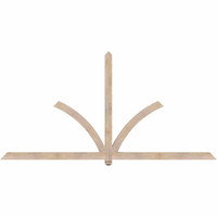 108"W x 54"H x 3 1/2"D x 3 1/2"F, 12/12 Pitch, Redmond Smooth Timber Gable Bracket, Douglas Fir