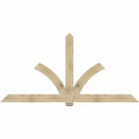 108"W x 54"H x 04"D x 6"F, 12/12 Pitch, Redmond Rough Sawn Timber Gable Bracket, Douglas Fir