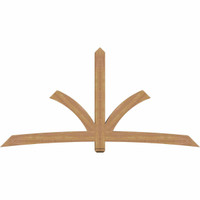 108"W x 54"H x 5 1/2"D x 5 1/2"F, 12/12 Pitch, Davenport Smooth Timber Gable Bracket, Western Red Cedar