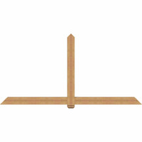 108"W x 54"H x 5 1/2"D x 5 1/2"F, 12/12 Pitch, Eugene Smooth Timber Gable Bracket, Western Red Cedar