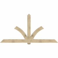 108"W x 54"H x 06"D x 6"F, 12/12 Pitch, Redmond Rough Sawn Timber Gable Bracket, Douglas Fir