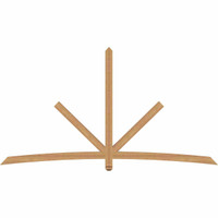 108"W x 58"H x 3 1/2"D x 3 1/2"F, 13/12 Pitch, Alberta Smooth Timber Gable Bracket, Western Red Cedar