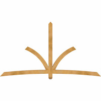 108"W x 58"H x 04"D x 4"F, 13/12 Pitch, Davenport Rough Sawn Timber Gable Bracket, Western Red Cedar