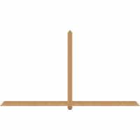 108"W x 58"H x 3 1/2"D x 3 1/2"F, 13/12 Pitch, Eugene Smooth Timber Gable Bracket, Western Red Cedar