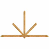 108"W x 58"H x 04"D x 4"F, 13/12 Pitch, Kennewick Rough Sawn Timber Gable Bracket, Western Red Cedar