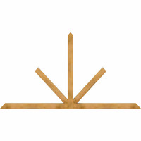 108"W x 58"H x 04"D x 4"F, 13/12 Pitch, Saratoga Rough Sawn Timber Gable Bracket, Western Red Cedar