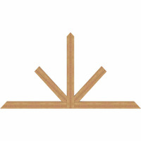 108"W x 58"H x 3 1/2"D x 5 1/2"F, 13/12 Pitch, Saratoga Smooth Timber Gable Bracket, Western Red Cedar