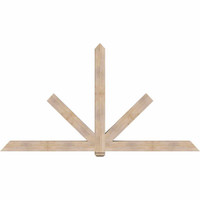 108"W x 58"H x 5 1/2"D x 5 1/2"F, 13/12 Pitch, Kennewick Smooth Timber Gable Bracket, Douglas Fir