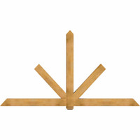 108"W x 58"H x 5 1/2"D x 5 1/2"F, 13/12 Pitch, Kennewick Smooth Timber Gable Bracket, Western Red Cedar