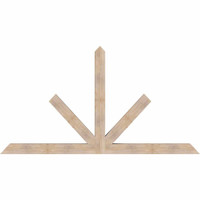 108"W x 58"H x 5 1/2"D x 5 1/2"F, 13/12 Pitch, Saratoga Smooth Timber Gable Bracket, Douglas Fir