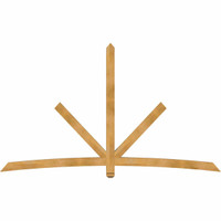 108"W x 63"H x 04"D x 4"F, 14/12 Pitch, Alberta Rough Sawn Timber Gable Bracket, Western Red Cedar