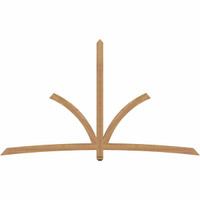 108"W x 63"H x 3 1/2"D x 3 1/2"F, 14/12 Pitch, Davenport Smooth Timber Gable Bracket, Western Red Cedar