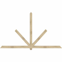 108"W x 63"H x 04"D x 4"F, 14/12 Pitch, Kennewick Rough Sawn Timber Gable Bracket, Douglas Fir