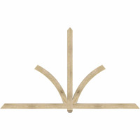 108"W x 63"H x 04"D x 4"F, 14/12 Pitch, Redmond Rough Sawn Timber Gable Bracket, Douglas Fir