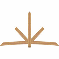 108"W x 63"H x 3 1/2"D x 5 1/2"F, 14/12 Pitch, Alberta Smooth Timber Gable Bracket, Western Red Cedar