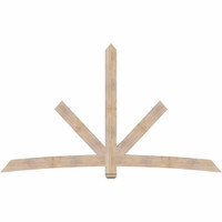 108"W x 63"H x 3 1/2"D x 5 1/2"F, 14/12 Pitch, Alberta Smooth Timber Gable Bracket, Douglas Fir