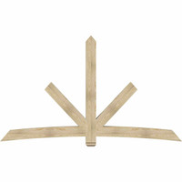 108"W x 63"H x 06"D x 6"F, 14/12 Pitch, Alberta Rough Sawn Timber Gable Bracket, Douglas Fir