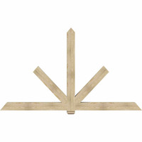 108"W x 63"H x 06"D x 6"F, 14/12 Pitch, Redmond Rough Sawn Timber Gable Bracket, Douglas Fir