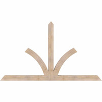 108"W x 63"H x 5 1/2"D x 5 1/2"F, 14/12 Pitch, Richland Smooth Timber Gable Bracket, Douglas Fir