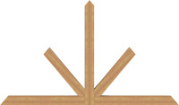 108"W x 63"H x 5 1/2"D x 5 1/2"F, 14/12 Pitch, Saratoga Smooth Timber Gable Bracket, Western Red Cedar