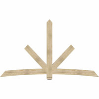 108"W x 63"H x 04"D x 6"F, 14/12 Pitch, Alberta Rough Sawn Timber Gable Bracket, Douglas Fir