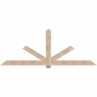 108"W x 40"H x 3 1/2"D x 5 1/2"F, 09/12 Pitch, Kennewick Smooth Timber Gable Bracket, Douglas Fir