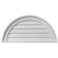 24"W x 12"H x 2 1/8"P, Half Round Gable Vent Louver, Decorative