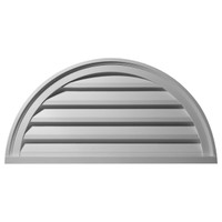 40"W x 20"H x 2 1/4"P, Half Round Gable Vent Louver, Decorative