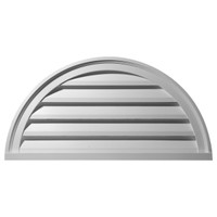 40"W x 20"H x 2 1/4"P, Half Round Gable Vent Louver, Functional