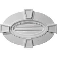 29"W x 20"H x 1 3/4"P, Horizontal Oval Gable Vent Louver with Flat trim & Keystones, Decorative