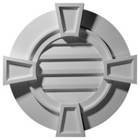 30"W x 30"H x 1 1/8"P, Round Gable Vent with Keystones, Decorative