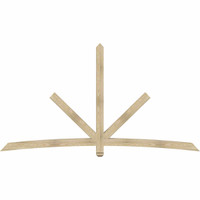 108"W x 58"H x 04"D x 4"F, 13/12 Pitch, Alberta Rough Sawn Timber Gable Bracket, Douglas Fir