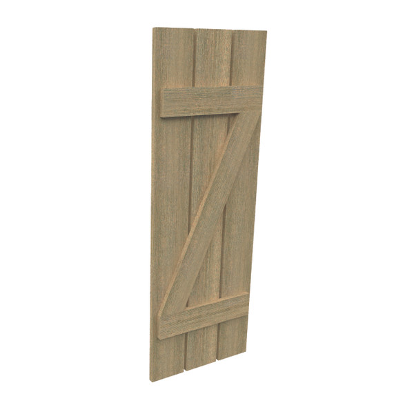 Fypon shutter___SH3PZ18X67RS___SHUTTER 3 PLANK Z-BATTEN18X67X1-1/2 ROUGH SAWN WOOD GRAIN