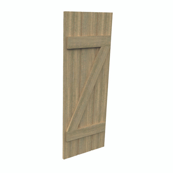 Fypon shutter___SH3PZC18X98RS___SHUTTER 3 BOARD AND Z-BATTEN18X98X1-1/2 ROUGH SAWN WOOD GRAI